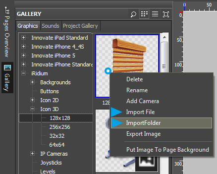 Editor window Gallery Graphics Sounds Import.png